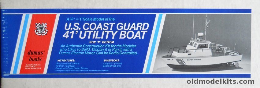 Dumas 1/24 US Coast Guard 41' Utility Boat - 31 Inches Long Static or R/C, 1214 plastic model kit